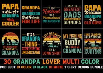 Grandpa T-Shirt Design Bundle