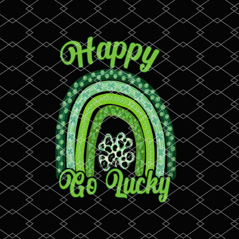 Happy Go Lucky Shamrock Leopard Rainbow St Patrick_s Day Png, Vintage St Patricks Day , Shamrock Gift, Patrick_s day Gift PNG File TL