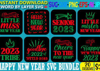 Happy new year bundle, happy new year design, happy new year file, happy new year vector, happy new year svg, printable svg png jpg, happy new year svg, new year's