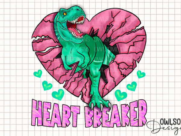 Heart breaker t-rex valentine png graphic t shirt