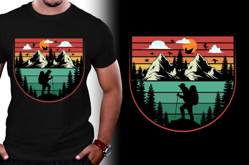 Sunset Retro Vintage T-Shirt Design Graphic