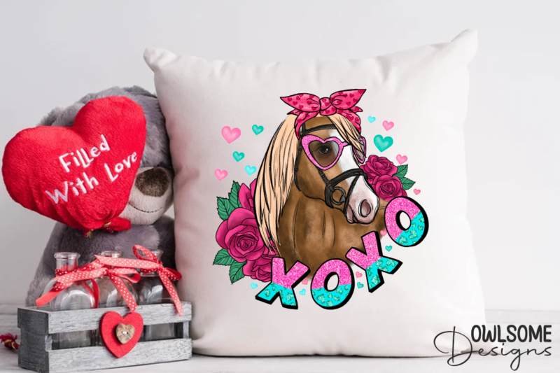 Horse XOXO Valentine PNG Sublimation
