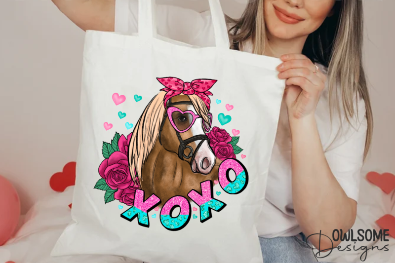 Horse XOXO Valentine PNG Sublimation