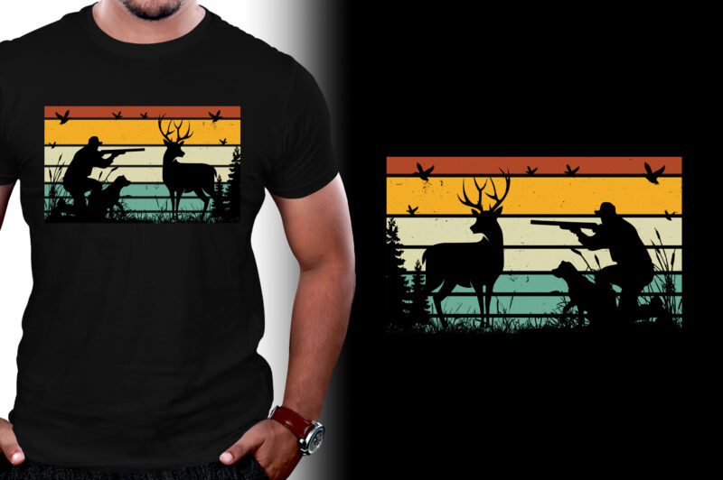 Retro Vintage Sunset T-Shirt Design Graphic