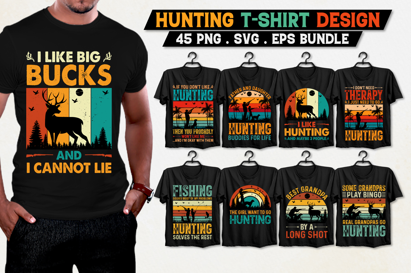 Hunting T-Shirt Design Bundle,Hunting,Hunting TShirt,Hunting