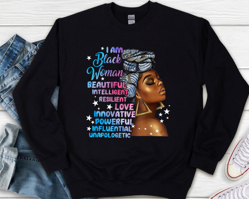 I Am Black Woman Black History Month Afro African American NL