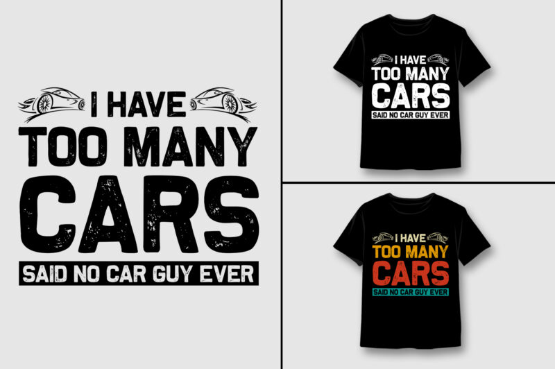 Car Train Lover T-Shirt Design Bundle