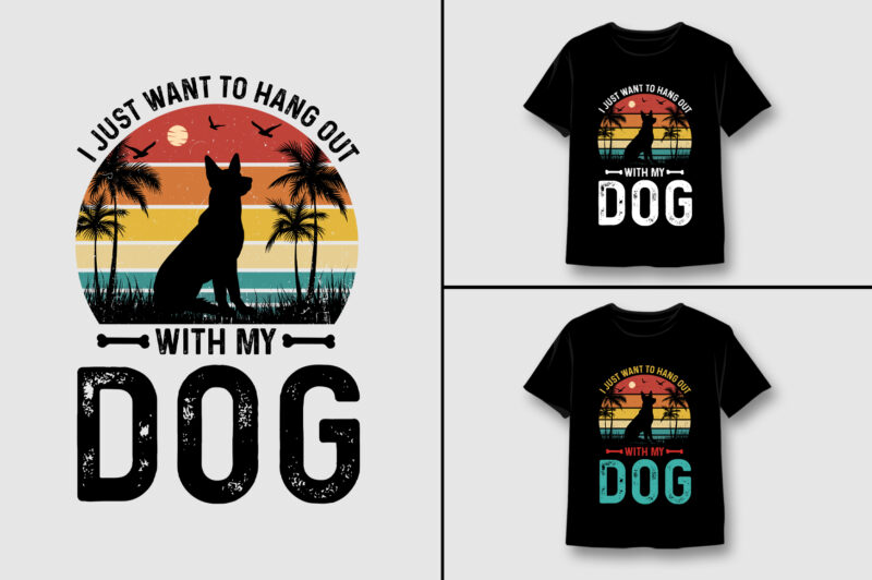 Vintage Retro Sunset T-Shirt Design Bundle,