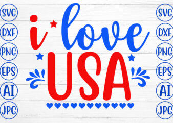 I Love USA SVG