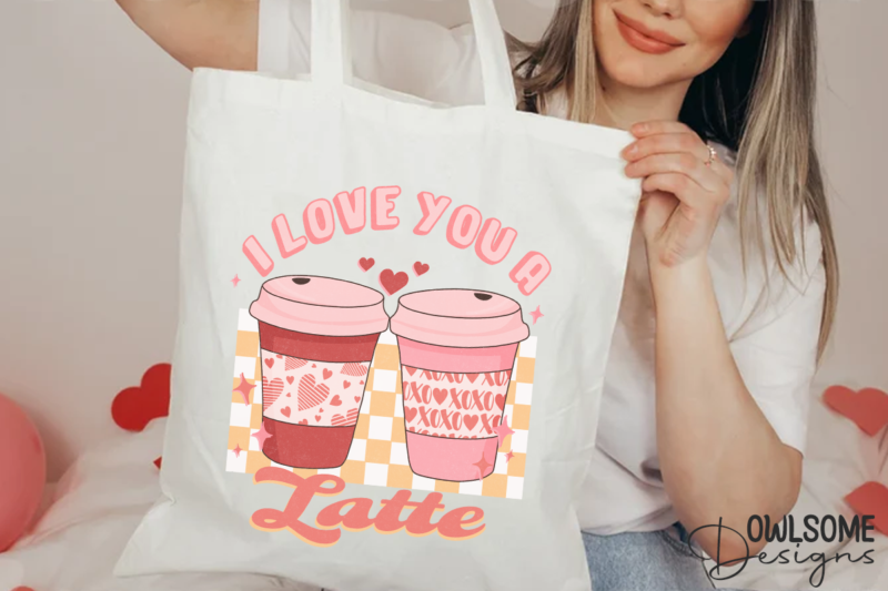 I Love You A Latte Valentine PNG Design