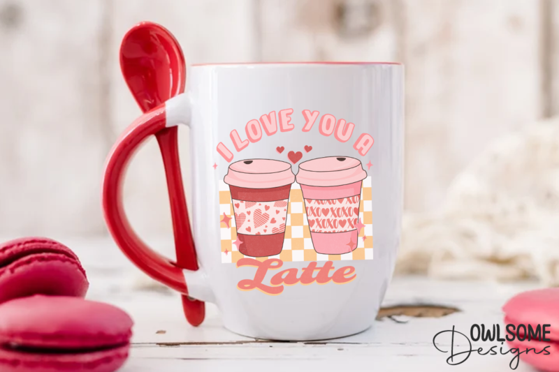 I Love You A Latte Valentine PNG Design