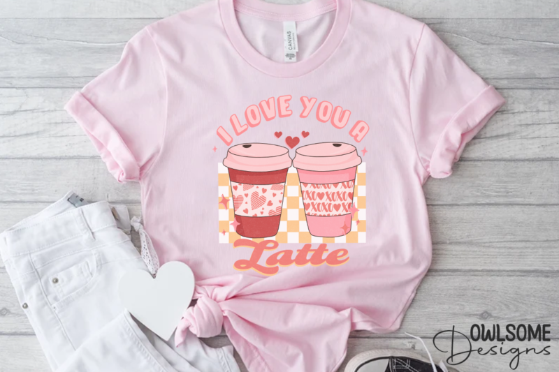 I Love You A Latte Valentine PNG Design