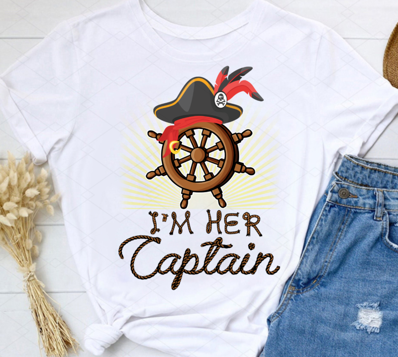 I_m Her Captain I_m His Anchor Png, Matching Couples, Nautical Sailing Cruise, Romantic Couple Gift, Husband Wife, His and Hers PNG File TC