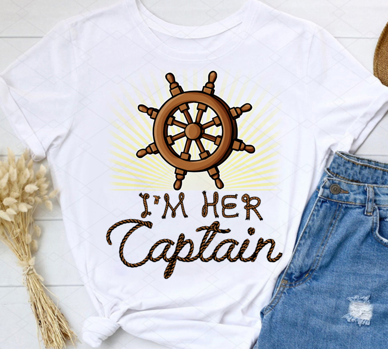 I_m Her Captain I_m His Anchor Png, Matching Couples, Nautical Sailing Cruise, Romantic Couple Gift, Husband Wife, His and Hers PNG File TC(1)