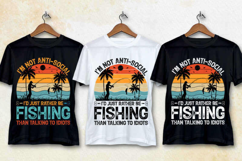 Retro Vintage Sunset T-Shirt Design Bundle