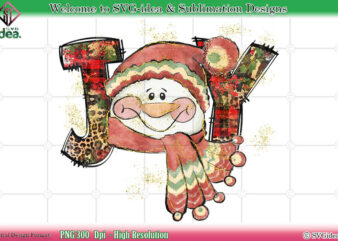 Joy Cute Snowman Christmas Shirt PNG Sublimation Design