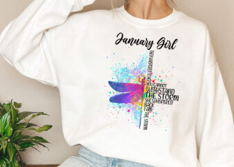 January Dragonfly Girl, They Whispered to Her You Cannot Withstand the Storm Png, Birthday Gift, January Birthday PNG File TL