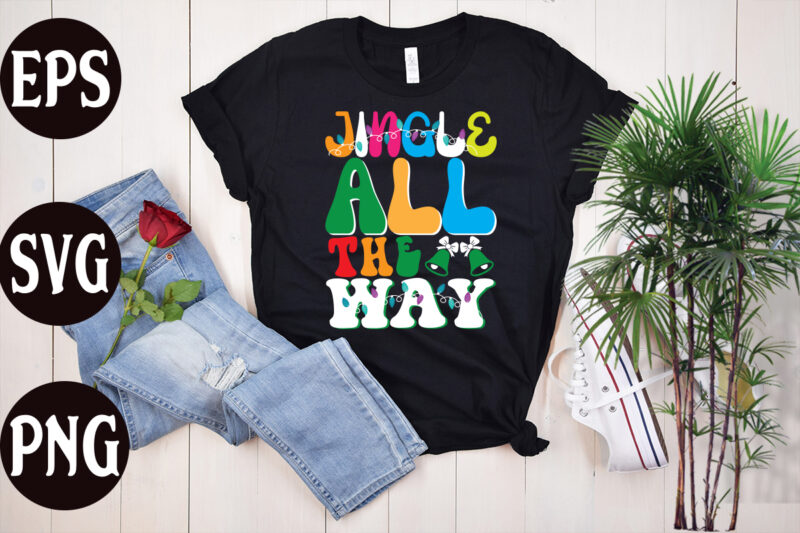 Jingle all the way retro design, Jingle all the way SVG design, christmas svg mega bundle ,130 christmas design bundle , christmas svg bundle , 20 christmas t-shirt design ,