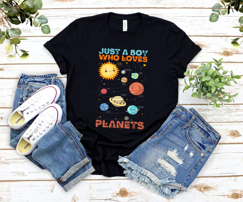 Just A Boy Who Loves Planets Solar Space Funny Science Geek NL - Buy t ...