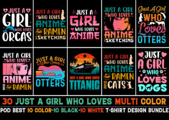Just A Girl Who Loves T-Shirt Design Bundle