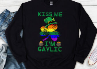 Kiss Me Im Irish Gaylic Proud Lgbt Irish Shamrock St Patrick’s Day Png, Happy Patrick_s day Gift, Holiday Gift PNG File TL t shirt vector art