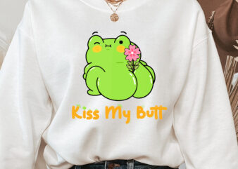 Kiss My Butt Green Frog Png, Funny Frog, Funny Gift, Holiday Gift, Funny Animals, Birthday Gift PNG File TC t shirt vector art