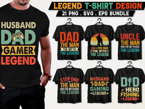 Legend t-shirt design bundle