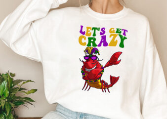 Lets Get Crazy Funny Dabbing Crawfish Mardi Gras Bead Groovy NL