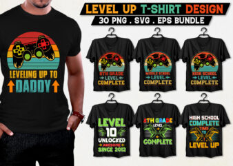 Level Up T-Shirt Design Bundle