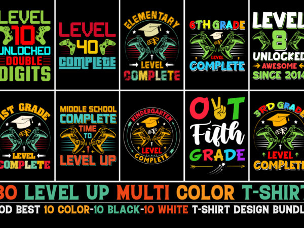 Level up t-shirt design bundle
