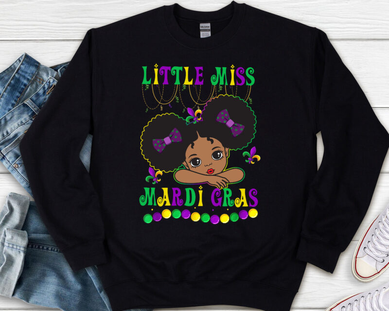 Little Miss Beads Mardi Gras Parade Cute Black Girl Princess NL