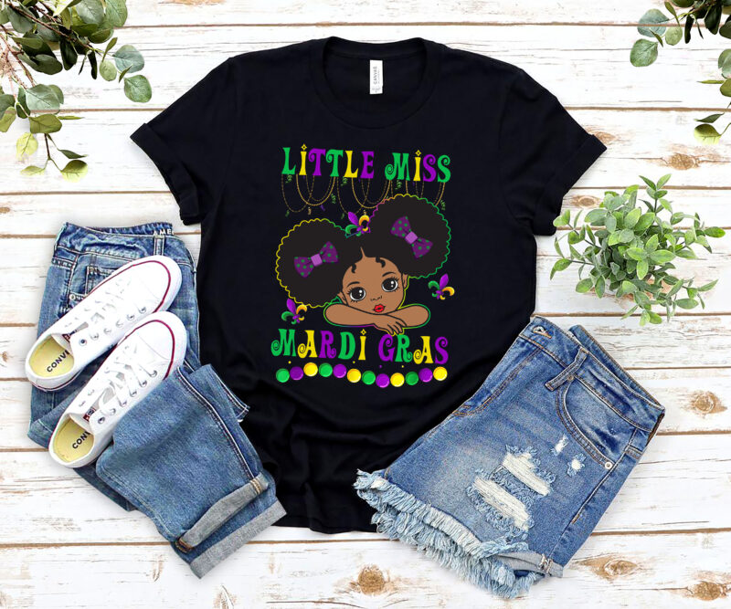 Little Miss Beads Mardi Gras Parade Cute Black Girl Princess NL