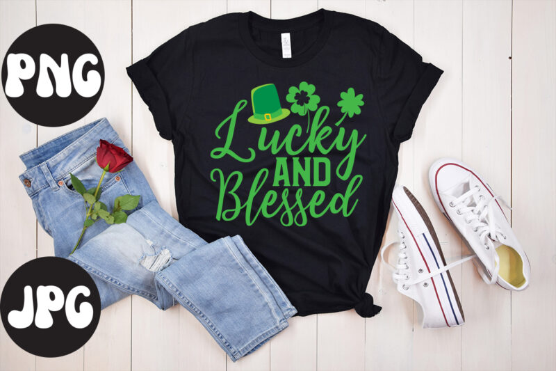 Lucky And Blessed SVG design, Lucky And Blessed Retro design,Lucky And Blessed, St Patrick's Day Bundle,St Patrick's Day SVG Bundle,Feelin Lucky PNG, Lucky Png, Lucky Vibes, Retro Smiley Face, Leopard