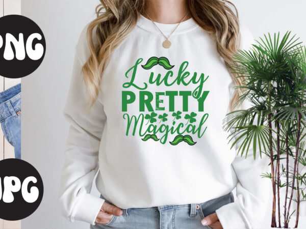 Lucky pretty magical, st patrick’s day bundle,st patrick’s day svg bundle,feelin lucky png, lucky png, lucky vibes, retro smiley face, leopard png, st patrick’s day png, st. patrick’s day sublimation t shirt vector graphic