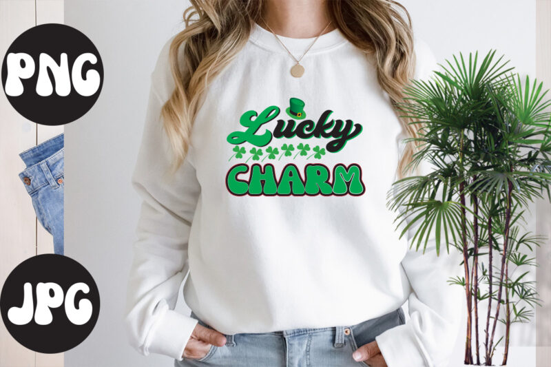 Lucky charm Retro design, Lucky charm SVG design, Lucky charm , St Patrick's Day Bundle,St Patrick's Day SVG Bundle,Feelin Lucky PNG, Lucky Png, Lucky Vibes, Retro Smiley Face, Leopard Png,