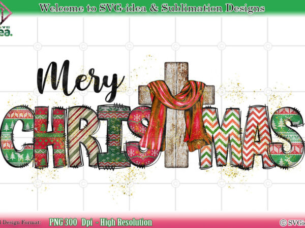 Merry christmas vintage png sublimation design