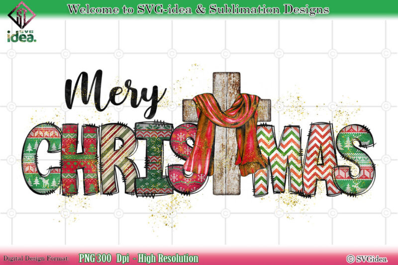 Merry Christmas Vintage PNG Sublimation Design