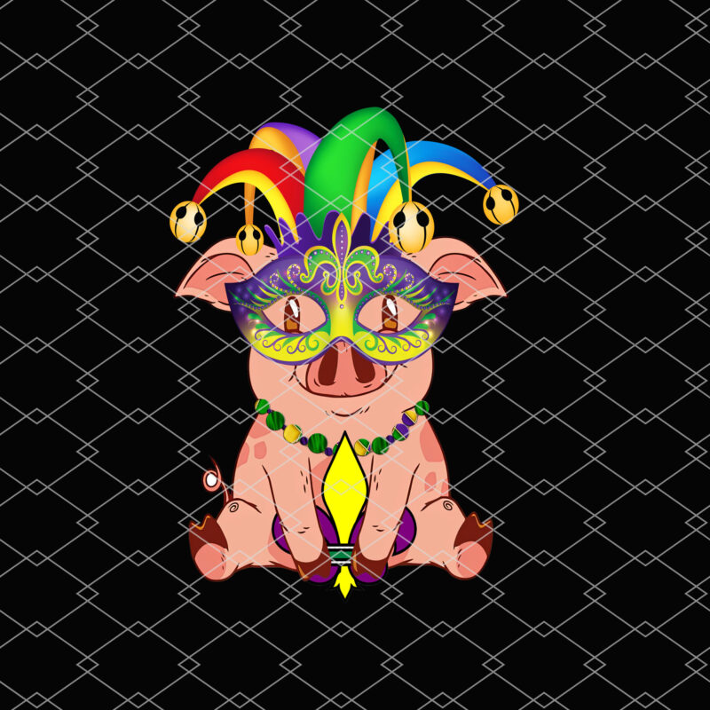 Mardi Gras Pig Png,Cute Pig, Funny Mardi Gras, Mardi Gras Gift, Pig Love Gift, Animals Lover, Cute Pig Love PNG File TL