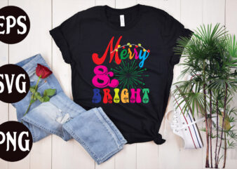 Merry & Bright retro design, Merry & Bright SVG design, christmas svg mega bundle ,130 christmas design bundle , christmas svg bundle , 20 christmas t-shirt design , winter svg