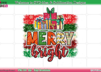Merry Bright Christmas PNG Sublimation Design