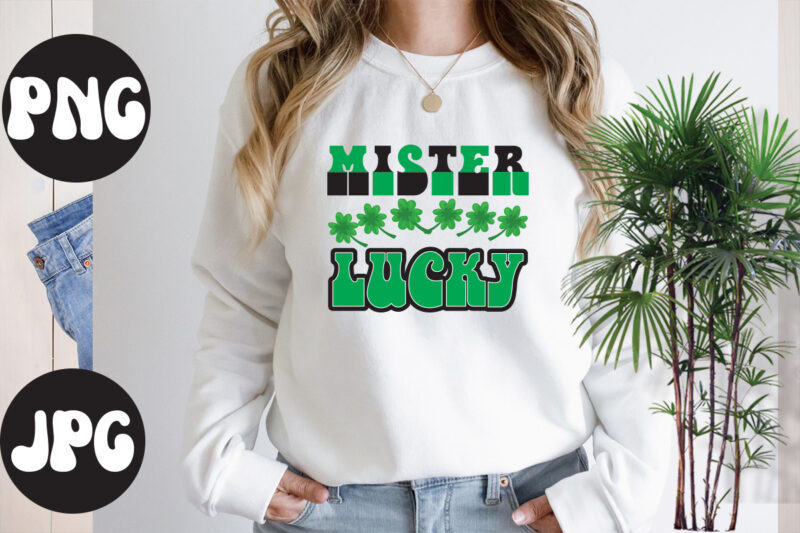 Mister Lucky Retro design, Mister Lucky SVG design, Mister Lucky, St Patrick's Day Bundle,St Patrick's Day SVG Bundle,Feelin Lucky PNG, Lucky Png, Lucky Vibes, Retro Smiley Face, Leopard Png, St