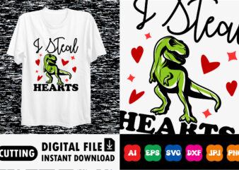 I steal hearts Valentines day shirt print template
