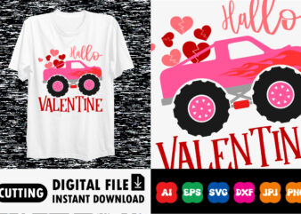 Hallo valentine Shirt print template