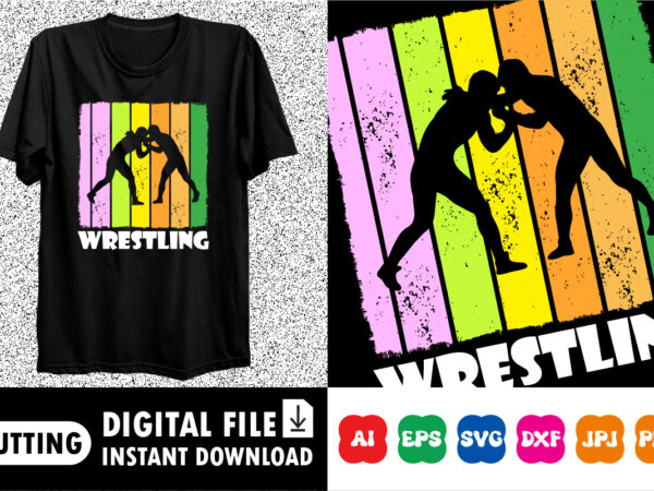 Wrestling shirt print template t shirt design for sale