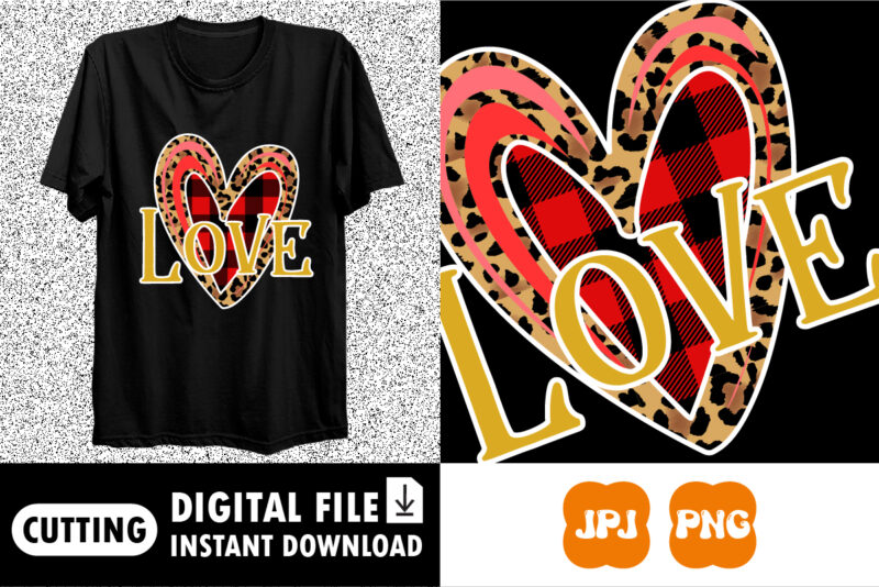 Love Valentine day shirt print template