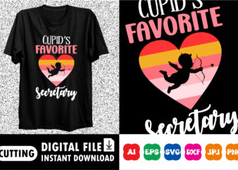 Cupid’s favorite secretary Valentines day shirt print template t shirt vector file