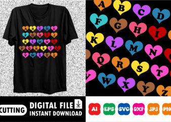 Abcdefghijklmnopqrstuvwxyz, Valentines day shirt print template t shirt vector