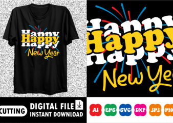 happy New Year Shirt print template