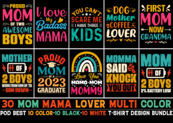 Mom Mama T-Shirt Design Bundle