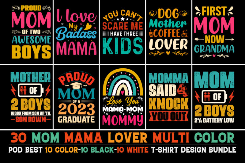 Mom Mama T-Shirt Design Bundle